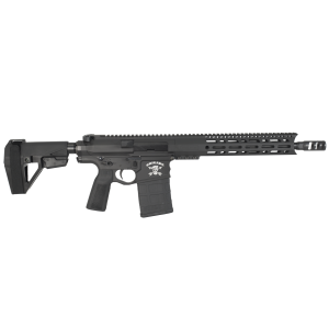 BM-10LR Pistol 308 Billet Receiver 12.5" Barrel Ambidextrous SBA5 Tactical Brace, 22 P-GRIP 12" M-Lok Rail Muzzle Brake